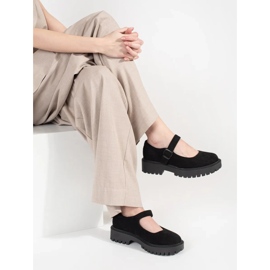 Goodin Chaussures noires sur la plate-forme en daim 2