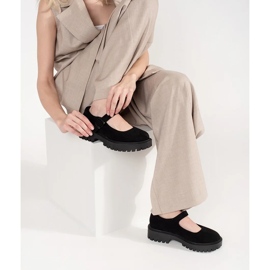 Goodin Chaussures noires sur la plate-forme en daim le noir 4