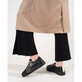 Goodin Baskets en cuir noir sur une semelle épaisse le noir 4