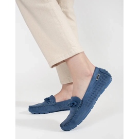 Goodin Blue OpenWork Modafers en daim féminin bleu 1