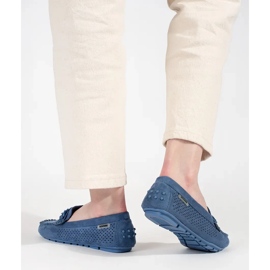 Goodin Blue OpenWork Modafers en daim féminin bleu 4