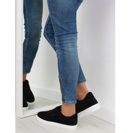 Baskets femme en daim noir NB172 Noir blanche le noir 4