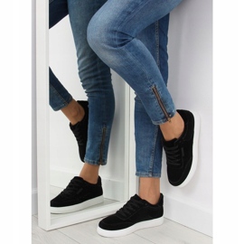 Baskets femme en daim noir NB172 Noir blanc 1