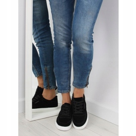 Baskets femme en daim noir NB172 Noir blanche le noir 3