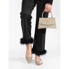 Ballerines femme dorées à paillettes et talon plat 2