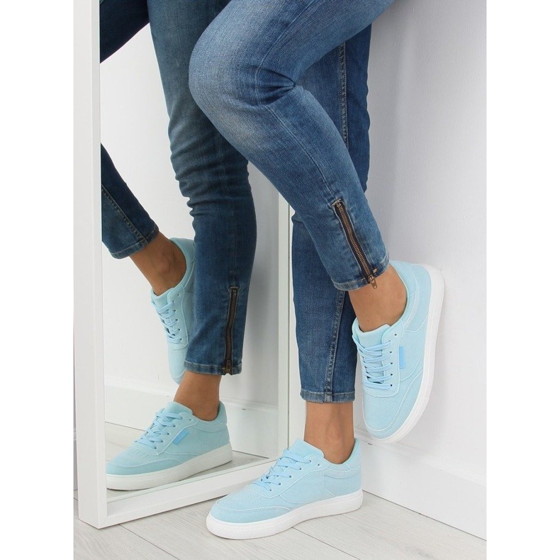 Baskets femme en daim bleu NB172 Bleu blanc 1