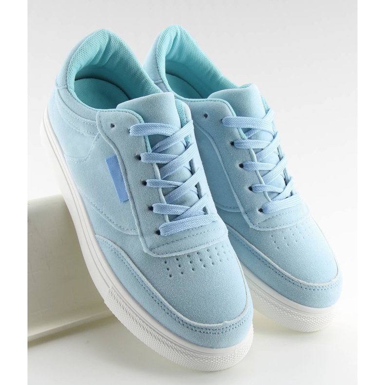 Baskets femme en daim bleu NB172 Bleu blanc 2