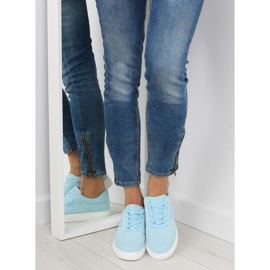 Baskets femme en daim bleu NB172 Bleu blanche 3