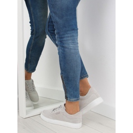 Baskets femme en daim gris NB172 LT.GRAY blanche 4