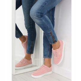Baskets femme en daim rose NB172 Rose blanche 1