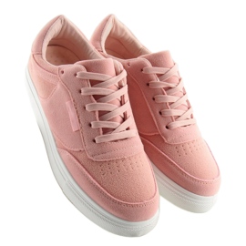 Baskets femme en daim rose NB172 Rose blanc 2