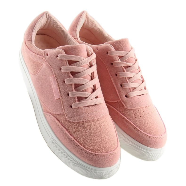 Baskets femme en daim rose NB172 Rose blanc 2