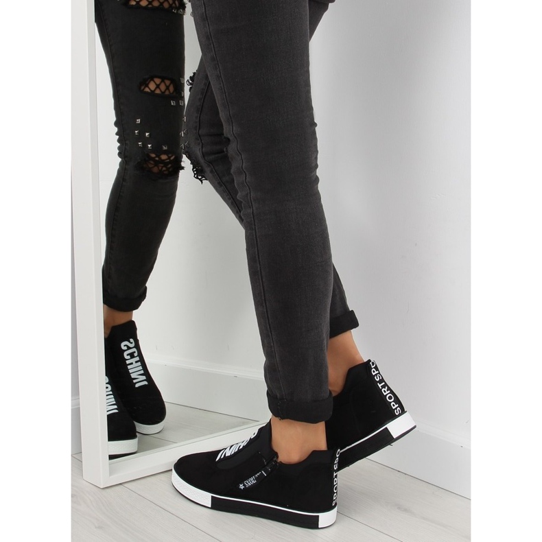 Baskets compensées noires NB168 noir 1