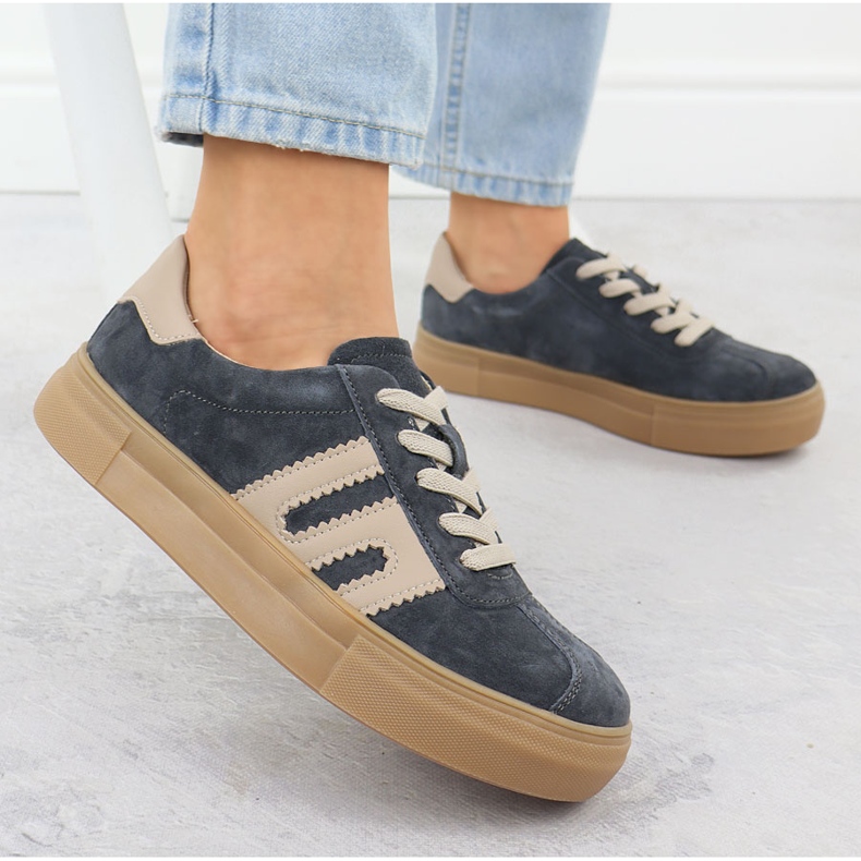 Chaussures de sport en cuir sur la plate-forme gris Filippo DP6798 2 Chaussures de sport en cuir sur la plate-forme gris Filippo DP6798 2