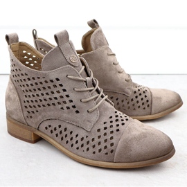 Bottes ouvertes des femmes en daim khaki potocki sz12091 2