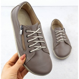 Chaussures en cuir pour femmes pieds nus Khaki Helios 436 vert 1