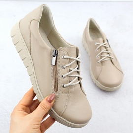 Chaussures en cuir pour femmes confortables Helios beige 429 1