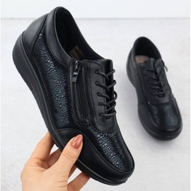 Chaussures de sport féminin avec un curseur confortable UniSoft 9017 Black confortable le noir 1