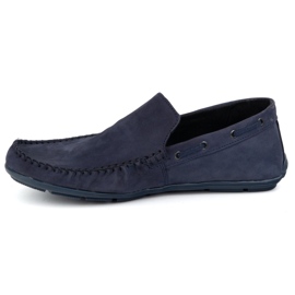 Olivier Moocasins en cuir masculin 700knt Noms Nubuk bleu 1