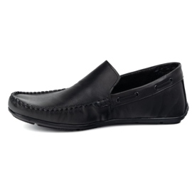 Olivier Mocasins en cuir masculin 700knt noir 1