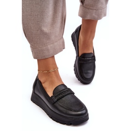 Chaussures en cuir sur la plate-forme avec un ornement noir Lemar 2