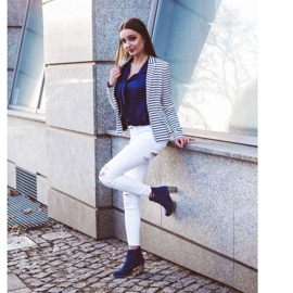 Olivier Bottines à talons bleu marine Sara 5