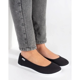 Ballerines femme en tissu noir 1