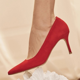 Marco Shoes Escarpins en daim élégants rouge 2