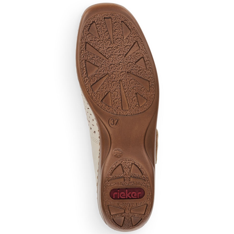 Chaussures en cuir pour femmes avec Velcro Beige Rieker 41399-14 2