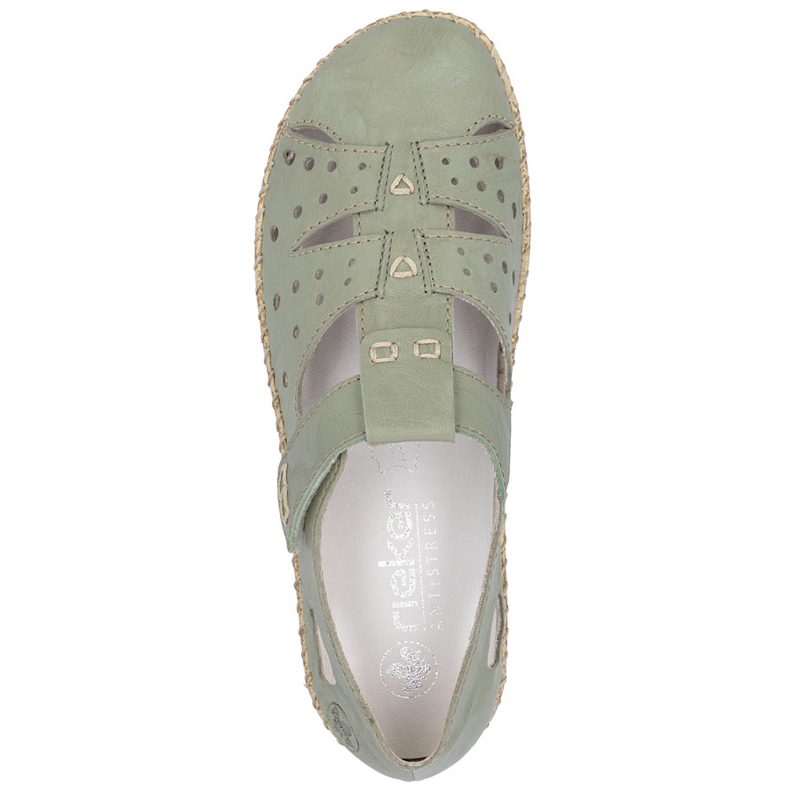 Chaussures pour femmes avec velcro, Openwork Green Rieker 44852-52 vert 1