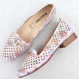 Chaussures féminines à talons à talons avec fleurs M. Daszyński SA222-3 multicolore 6