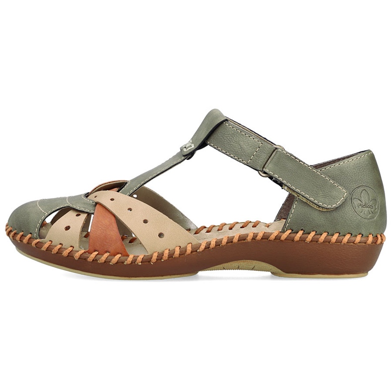 Sandales confortables pour femmes pour velcro, doigts verts intégrés Rieker M1655-54 1