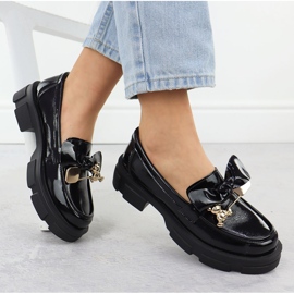 Black Filippo DP610 Logères en cuir aux talons hauts verni le noir 1