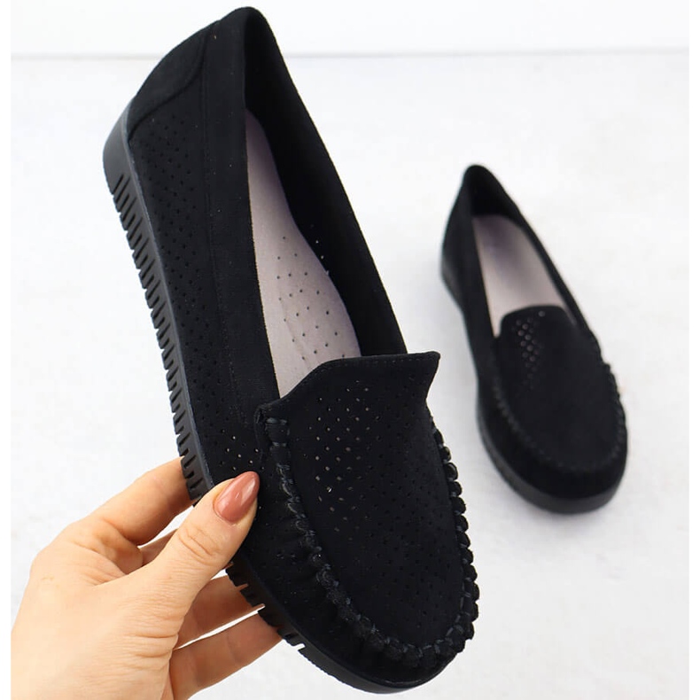 Moccasins Openwork Looms Black Potocki 25-11316 le noir 1