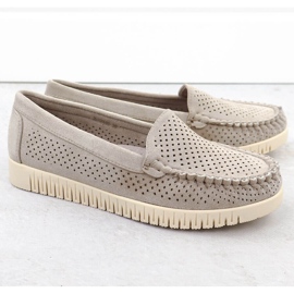 Moccasins OpenWork Potocki beige lâche 25-11316 2