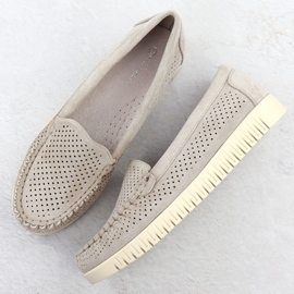 Moccasins OpenWork Potocki beige lâche 25-11316 3