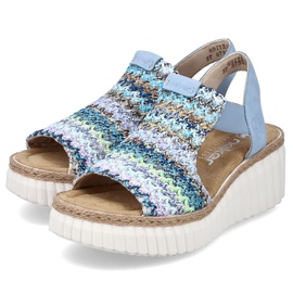 Rieker Women's Sandals Leather Blue Insert bleu 1 Rieker Women's Sandals Leather Blue Insert bleu 1