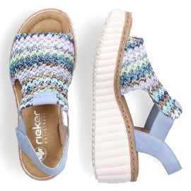 Rieker Women's Sandals Leather Blue Insert bleu 2 Rieker Women's Sandals Leather Blue Insert bleu 2