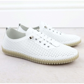 Chaussures en cuir pour femmes Openwork Slippe White Filippo DP6140 blanche 4
