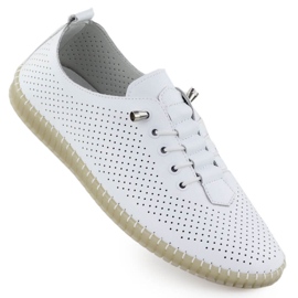 Chaussures en cuir pour femmes Openwork Slippe White Filippo DP6140 blanche 1