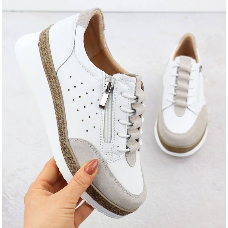Chaussures en cuir pour femmes pour coins blancs T.Sokolski W25-202 1