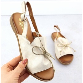 Cambell Sandales en cuir pour femmes Camell SZ00657 d'or 1