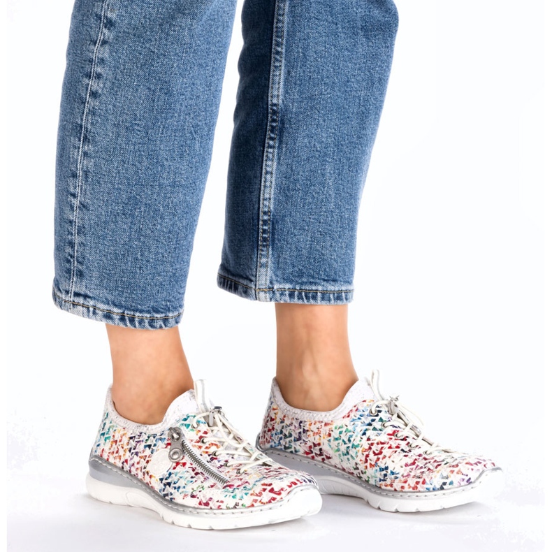 Chaussures de sport pour femmes Openwork White Rieker L3252-90 blanc 2