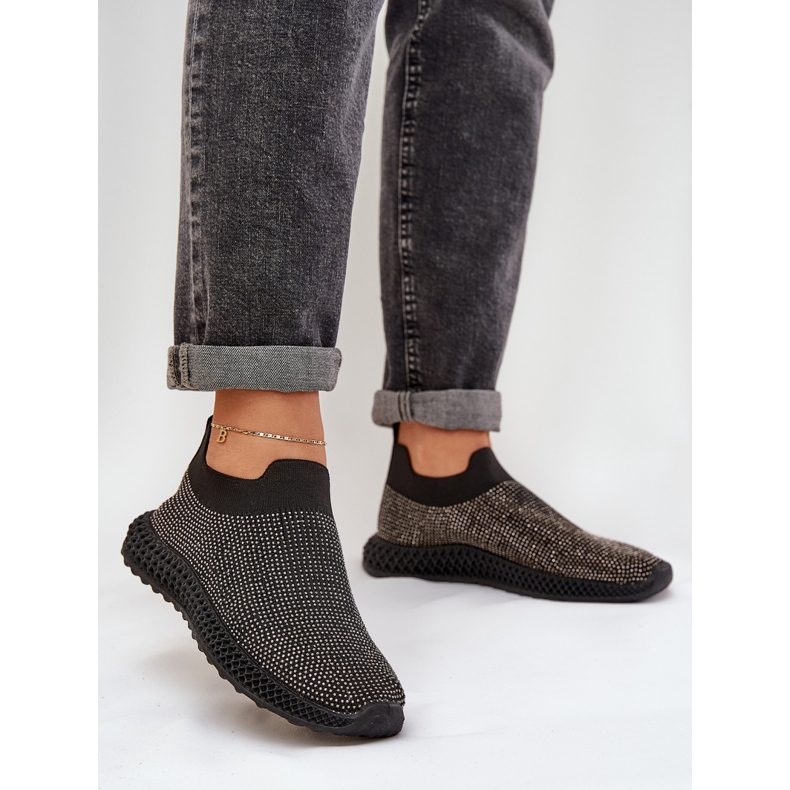 S.Barski Chaussures de sport féminines tachées avec tw121 décoration noire 2