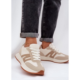Chaussures de sport pour femmes sur la plateforme, beige 2