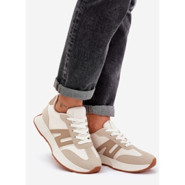 Chaussures de sport pour femmes sur la plateforme, beige 1