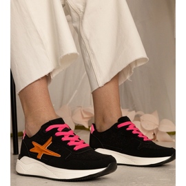 Sneakers noirs Sports pour femmes avec des paillettes 1