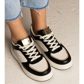 Baskets pour femmes noires avec un accessoire scintillant le noir 4