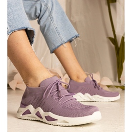 Sneakers pour femmes violet avec une tige de chaussette 1 Sneakers pour femmes violet avec une tige de chaussette 1