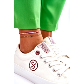 Baskets Femme Cross Jeans Tissu LL2R4043 Blanc blanche 4